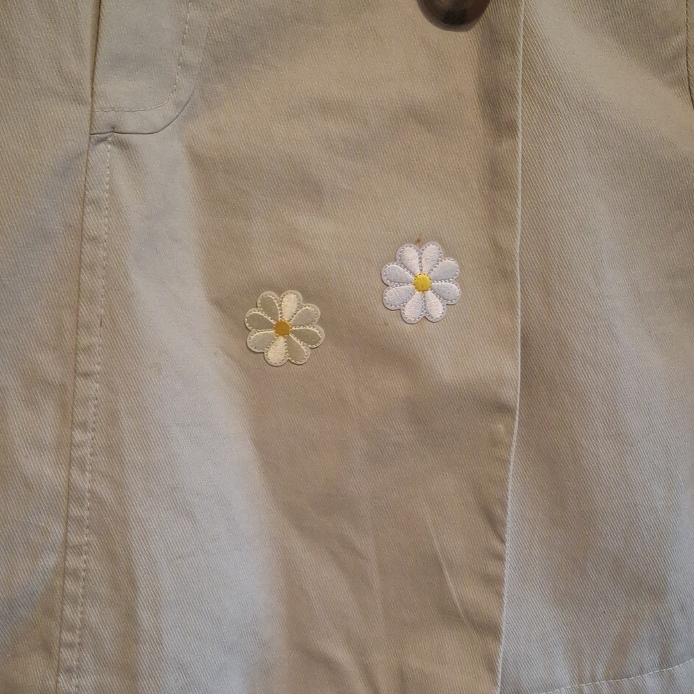 George Beige Trench Coat with Daisy Embroidery